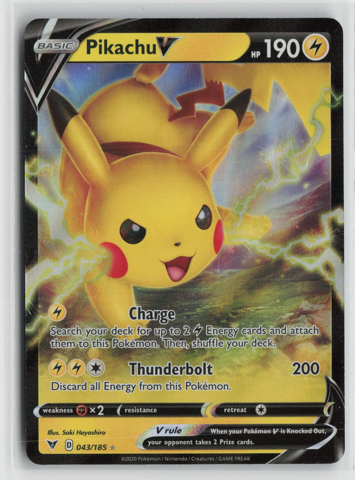 Pikachu V 043/185 Holo V Rare Vivid Voltage Pokemon NM0