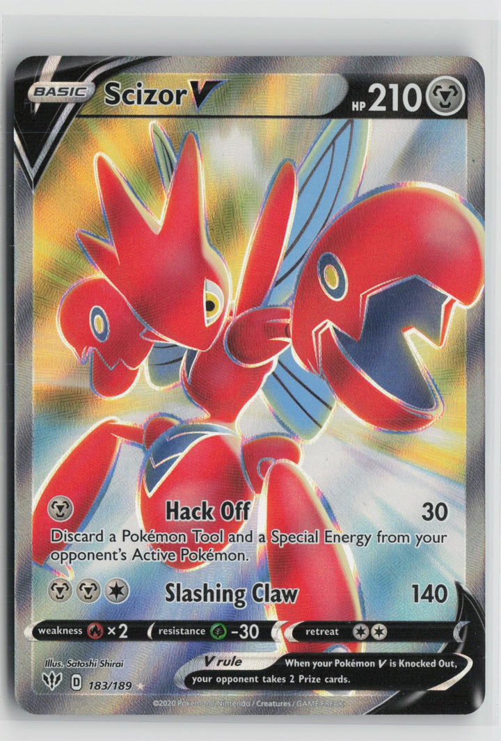 Scizor V 183/189 Darkness Ablaze NM Ultra Rare Holo Pokemon0
