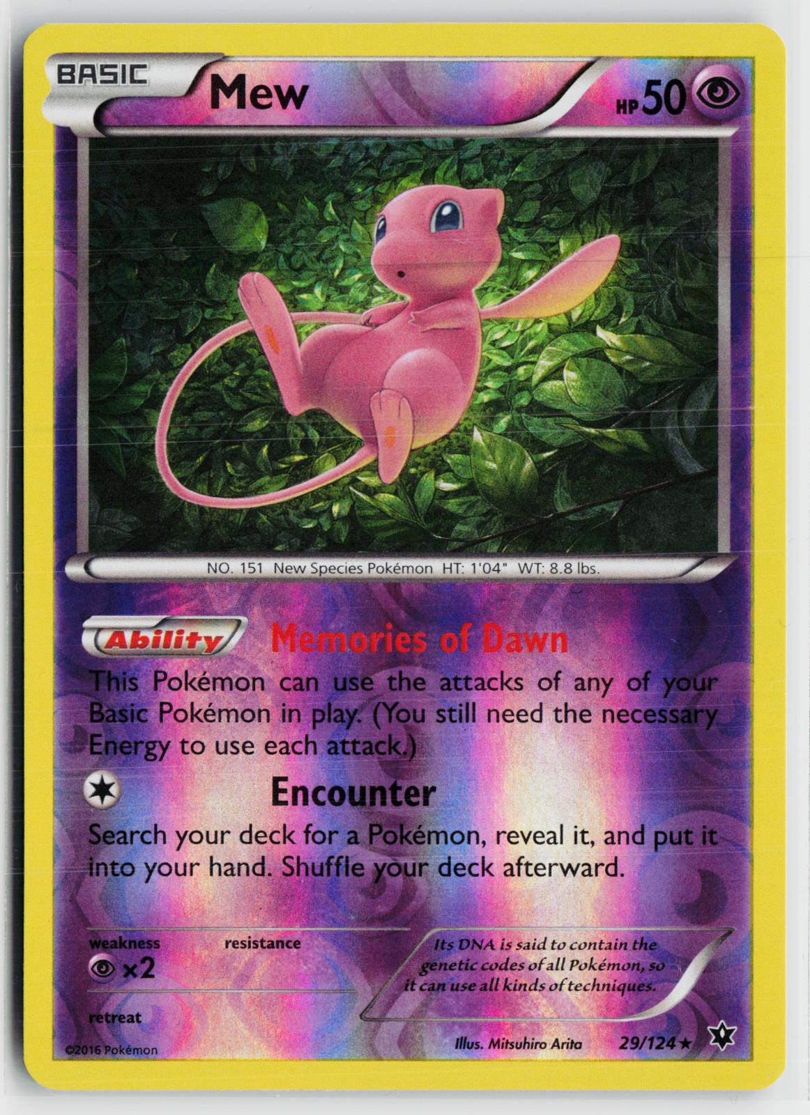 Mew 29/124 Fates Collide NM Holo R Pokemon