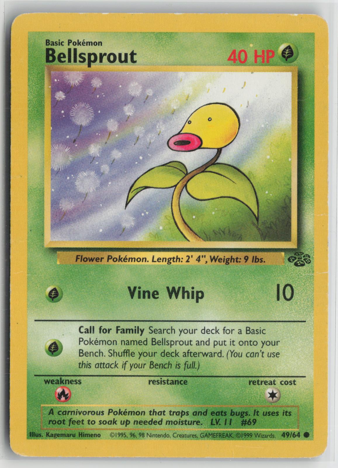 Bellsprout 49/64 Jungle MP C Unlimited Pokemon