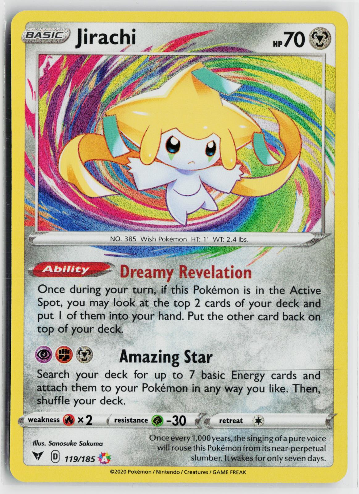 Jirachi 119/185 Vivid Voltage NM Amazing Rare Holo Pokemon