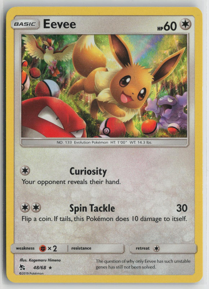 Eevee 48/68 Holo Rare Hidden Fates Pokemon NM0