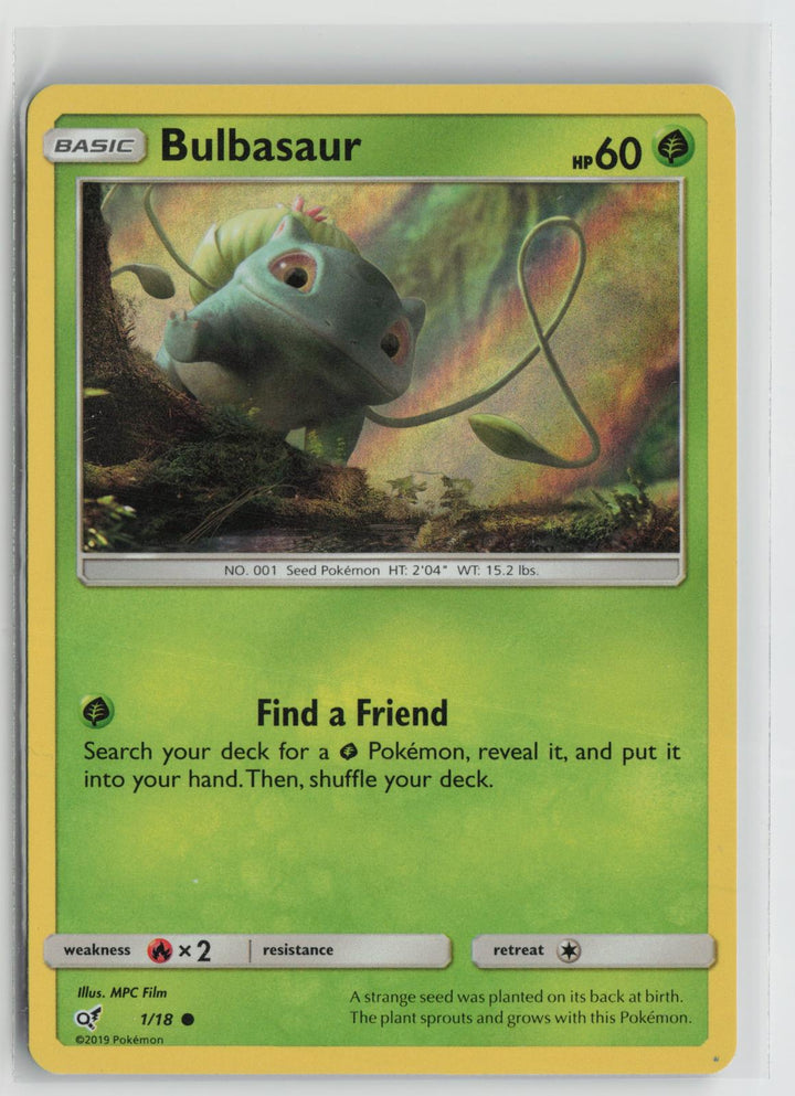 Bulbasaur 1/18 Common Detective Pikachu Pokemon NM0