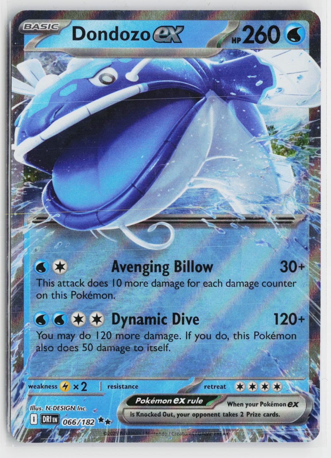 Dondozo ex 066/182 Destined Rivals NM RR Holo Pokemon