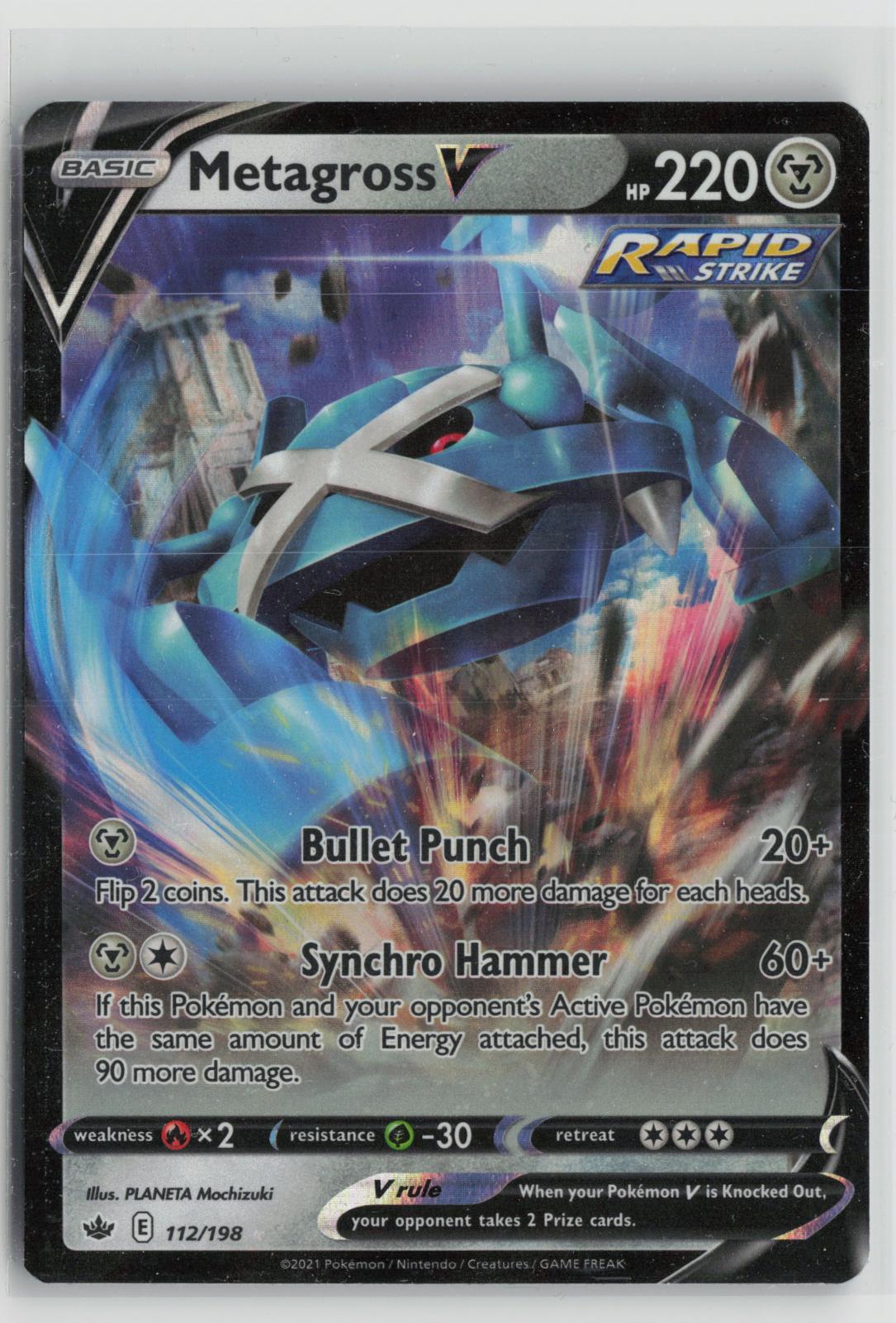 Metagross V 112/198 Holo V Rare Chilling Reign Pokemon NM