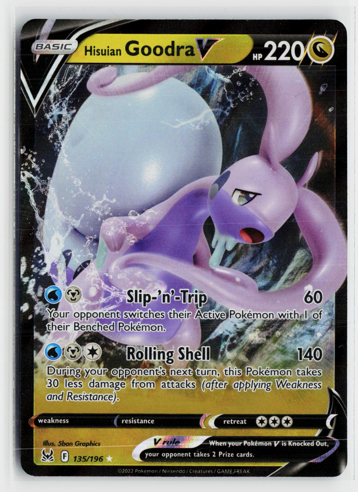 Hisuian Goodra V 135/196 Lost Origin NM Holo V Rare Pokemon