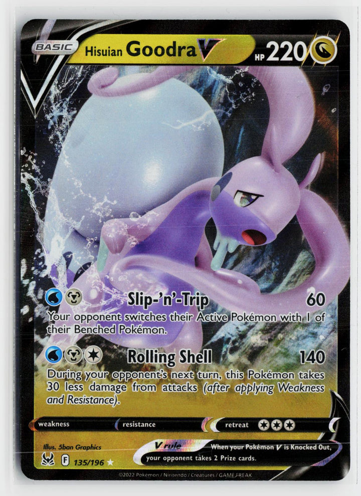 Hisuian Goodra V 135/196 Lost Origin NM Holo V Rare Pokemon0