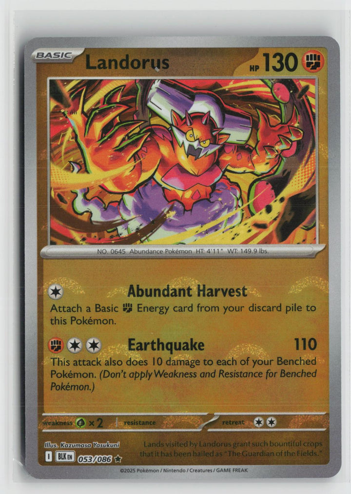 Poke Ball Landorus 053/086 Holo Rare Black Bolt Pokemon NM0