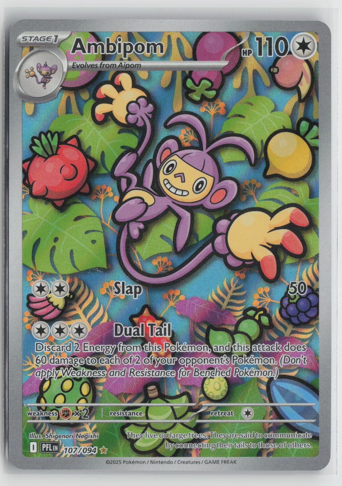 Ambipom 107/094 Illustration Rare Phantasmal Flames Pokemon Holo NM