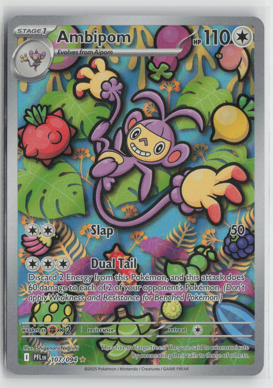 Ambipom 107/094 Illustration Rare Phantasmal Flames Pokemon Holo NM0