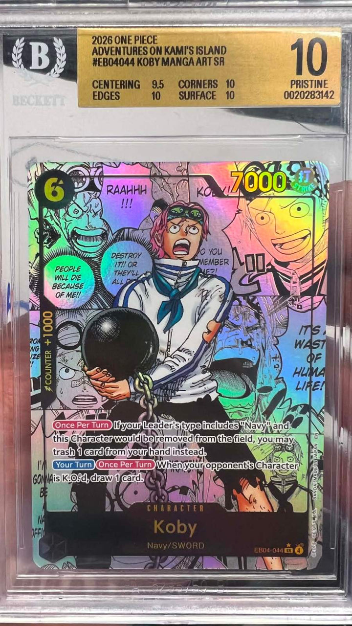 BGS 10 Gold Koby Manga Art Sr EB04-044 One Piece TCG0