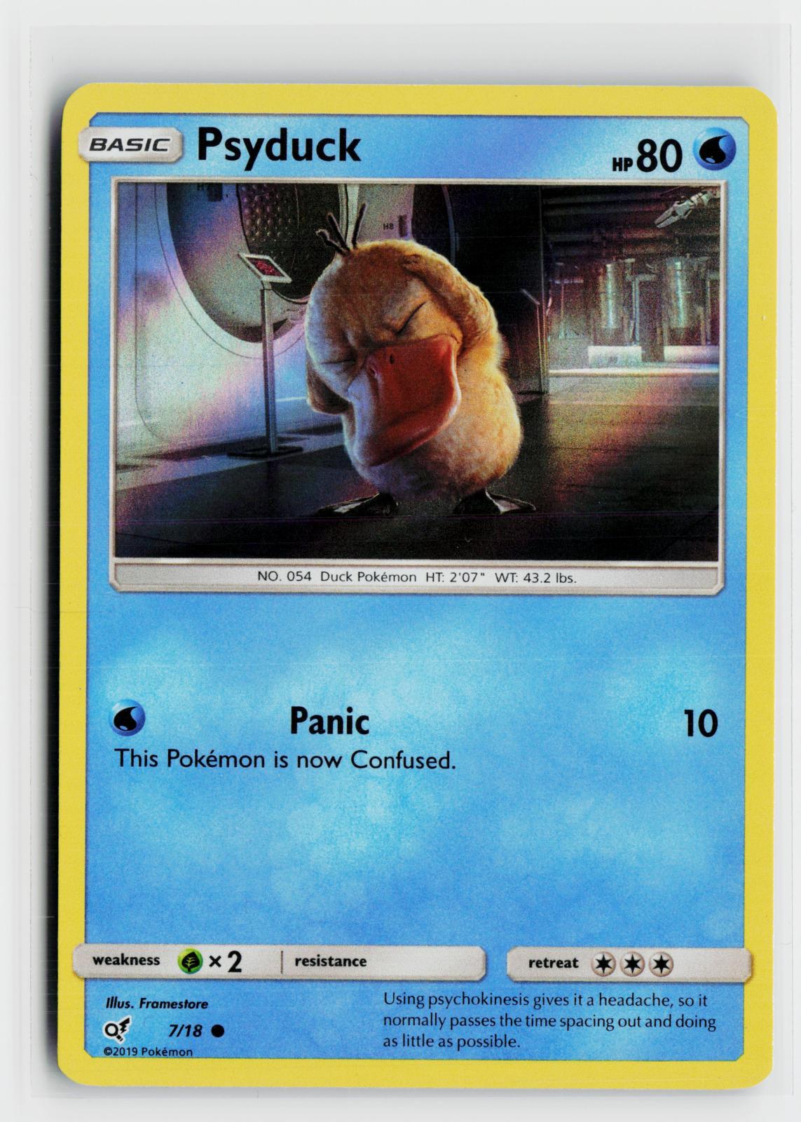 Psyduck 7/18 Detective Pikachu NM C Holo Pokemon