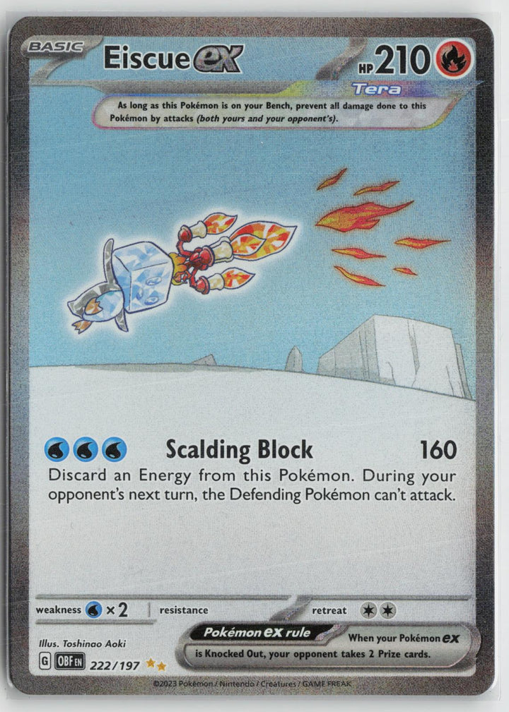 Eiscue ex 222/197 Special Illustration Rare Obsidian Flames Pokemon NM0