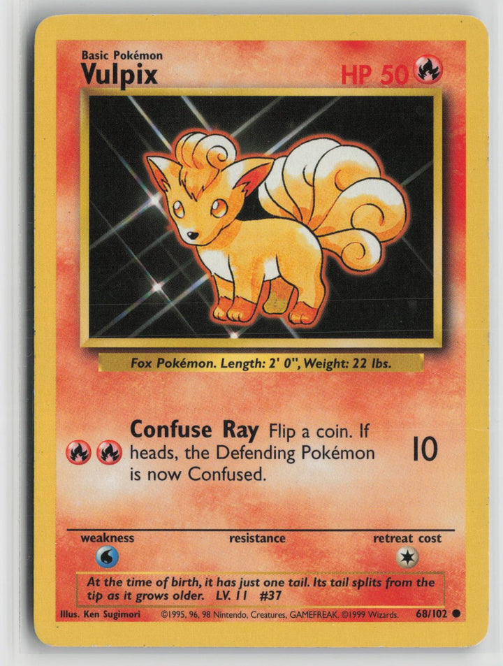 Vulpix 68/102 Base Set Unlimited LP C Pokemon0