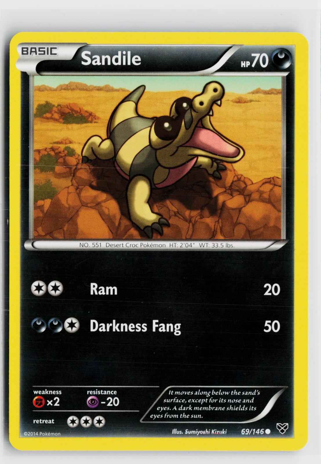 Sandile 69/146 XY Base Set NM C Pokemon