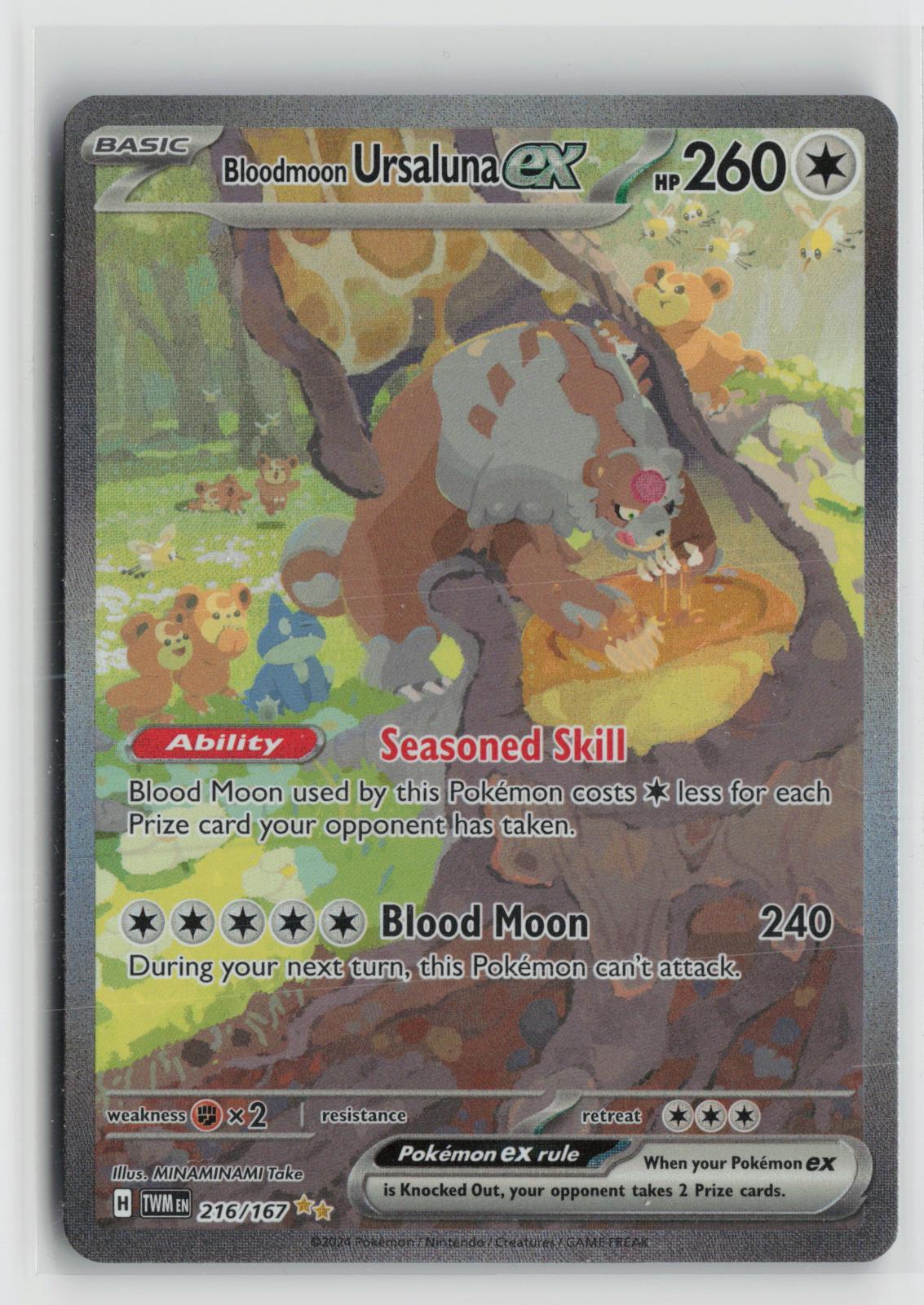 Bloodmoon Ursaluna ex 216/167 Twilight Masquerade Pokemon Holo NM