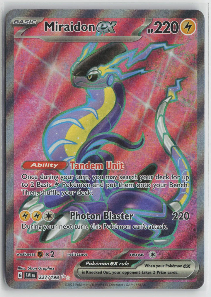 Miraidon ex 227/198 Ultra Rare Scarlet & Violet Pokemon NM0
