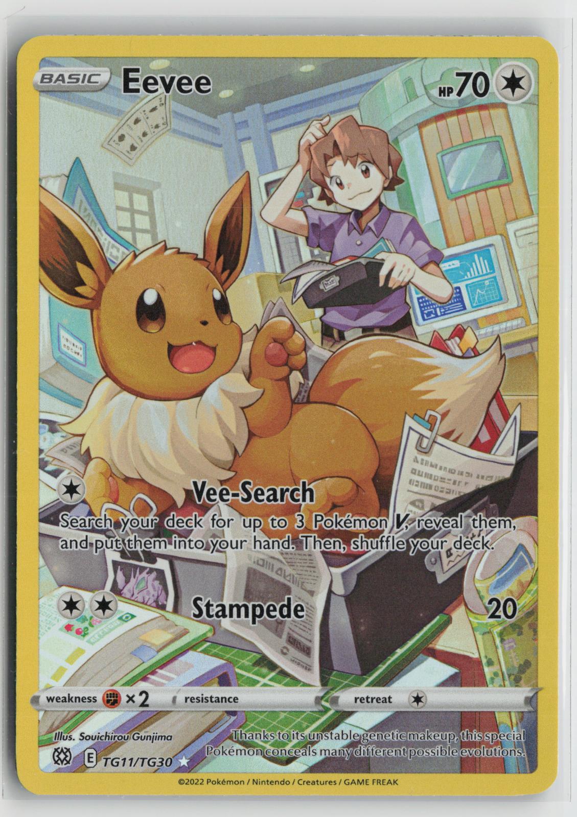 Eevee TG11/TG30 Brilliant Stars Trainer Gallery NM Holo Pokemon