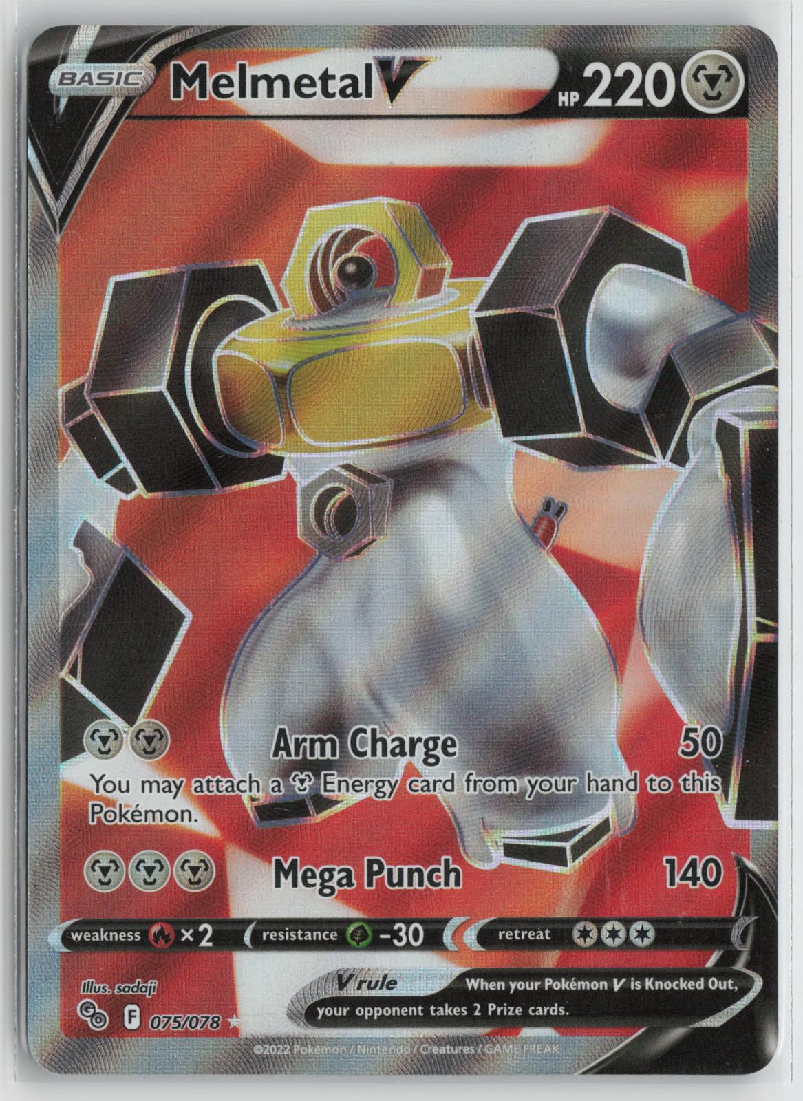Melmetal V 075/078 Ultra Rare Pokemon GO Pokemon Holo NM