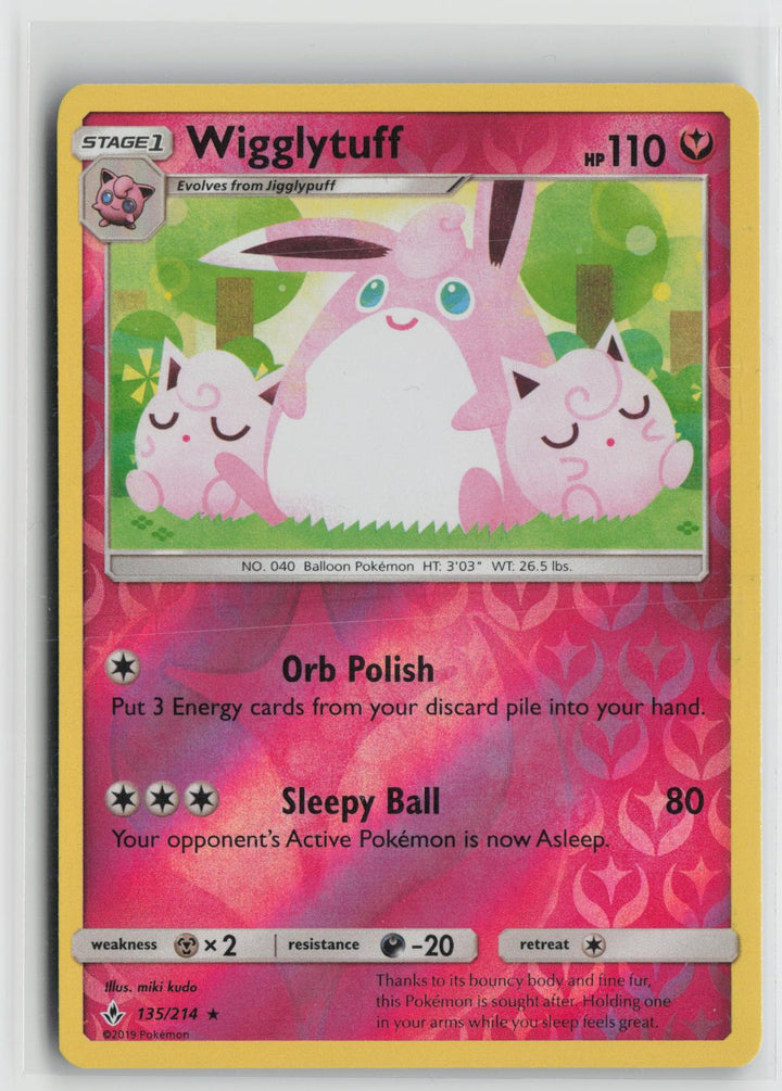 Wigglytuff 135/214 Rare Unbroken Bonds Pokemon Reverse Holo NM0