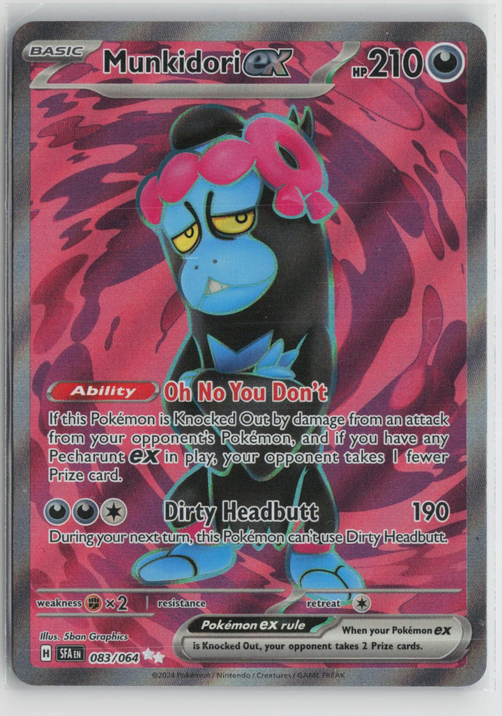 Munkidori ex 083/064 Ultra Rare Shrouded Fable Pokemon Holo NM0