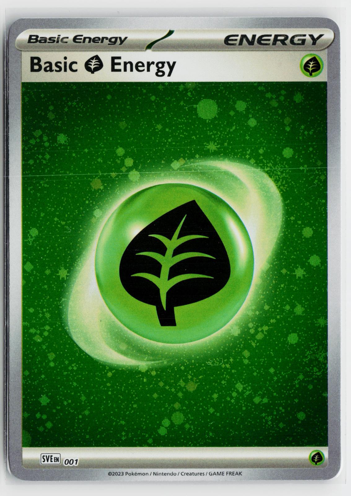 Basic Grass Energy (Cosmos Holo) 001 SVE: Scarlet & Violet Energies NM C Pokemon