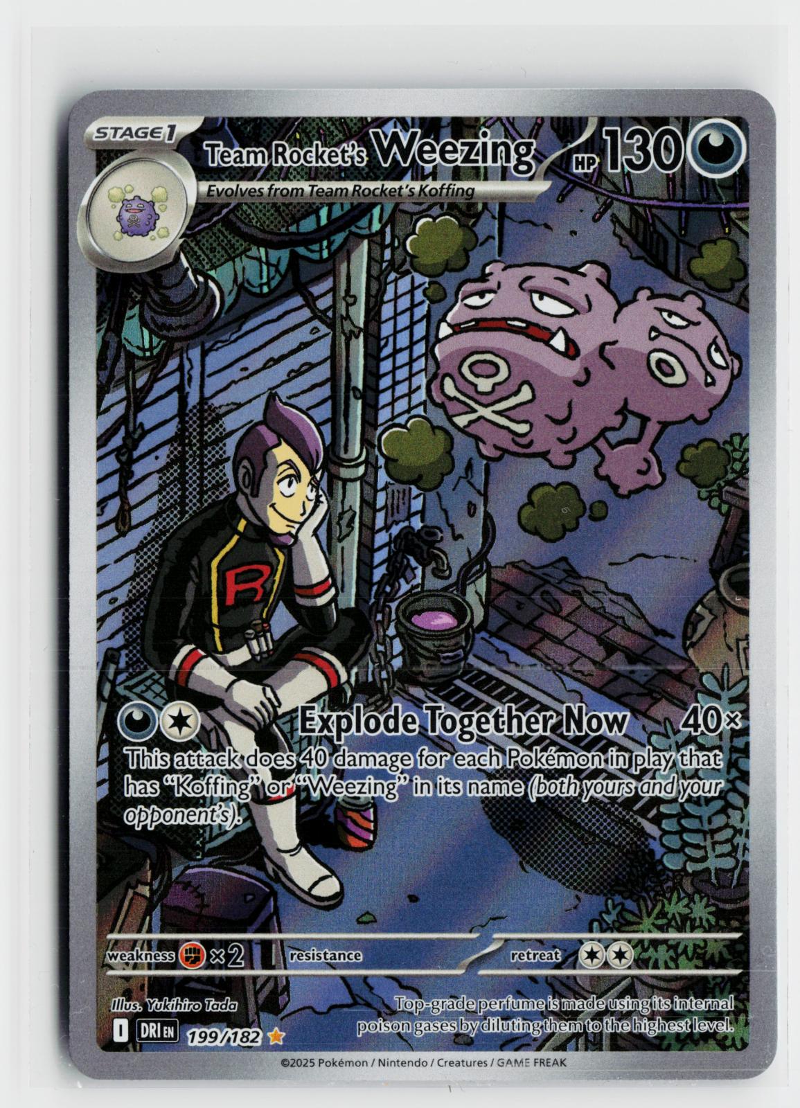 Team Rocket's Weezing 199/182 Destined Rivals NM Illustration Rare Holo Pokemon