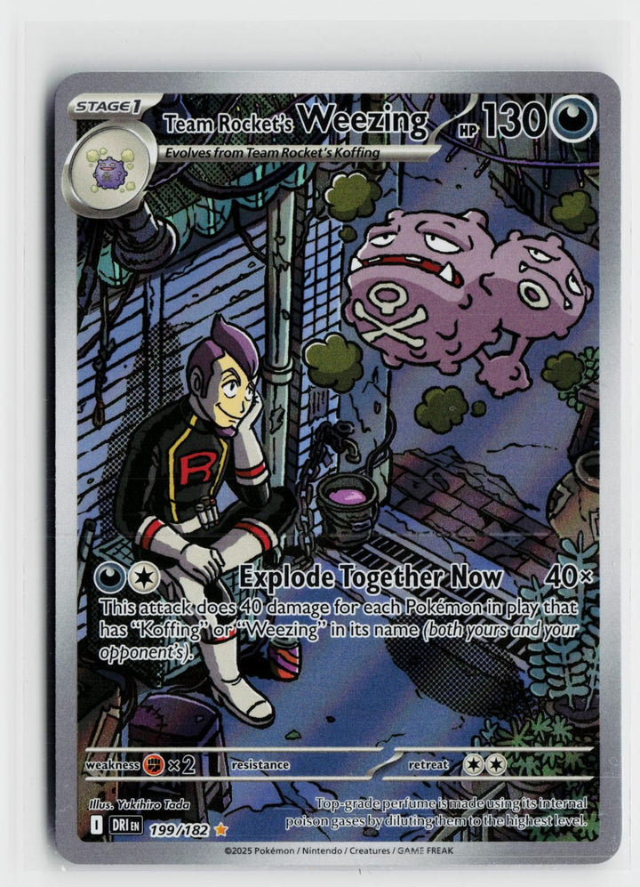 Team Rocket's Weezing 199/182 Destined Rivals NM Illustration Rare Holo Pokemon0