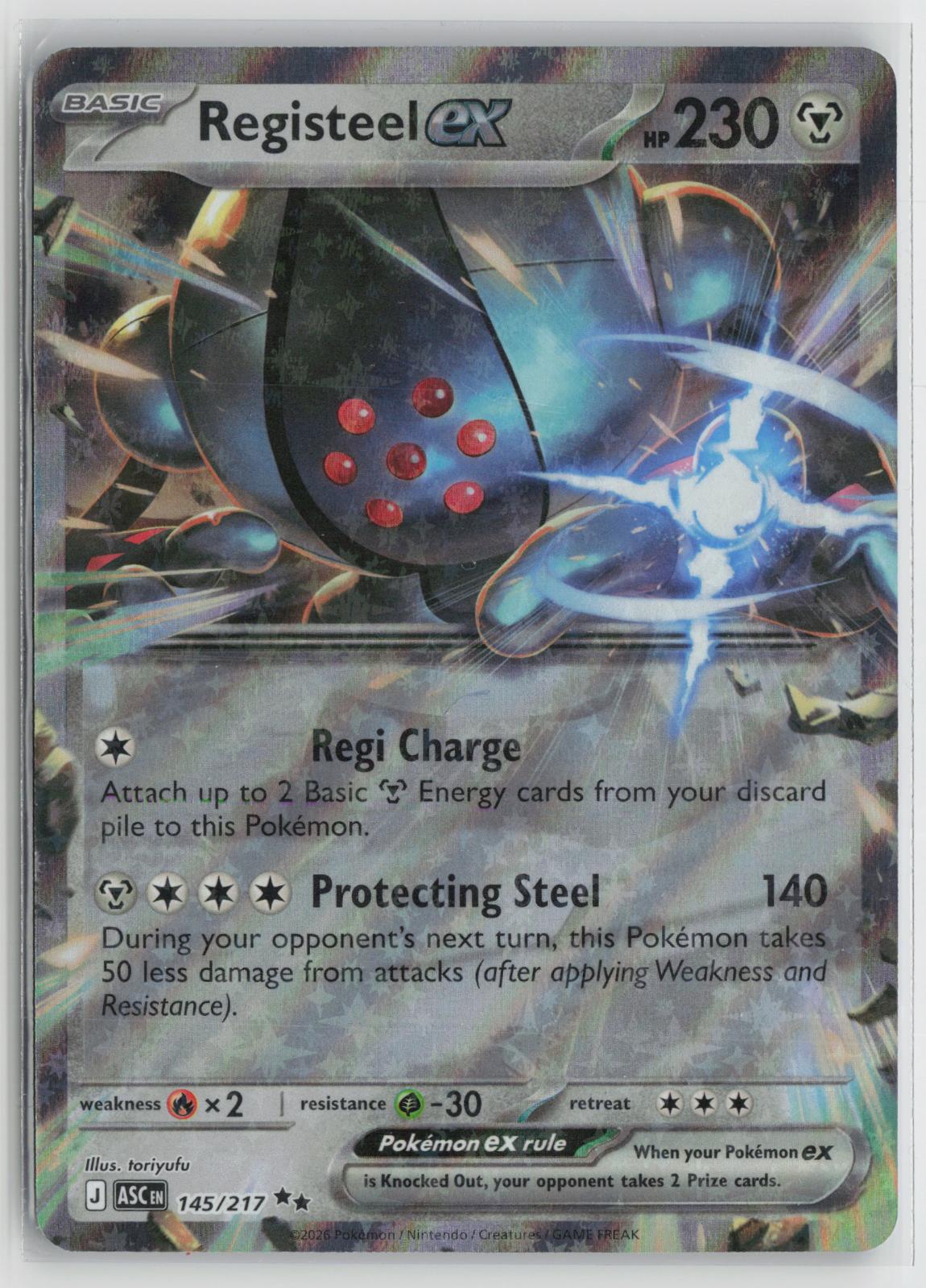 Registeel ex 145/217 Ascended Heroes NM Double Rare Holo Pokemon