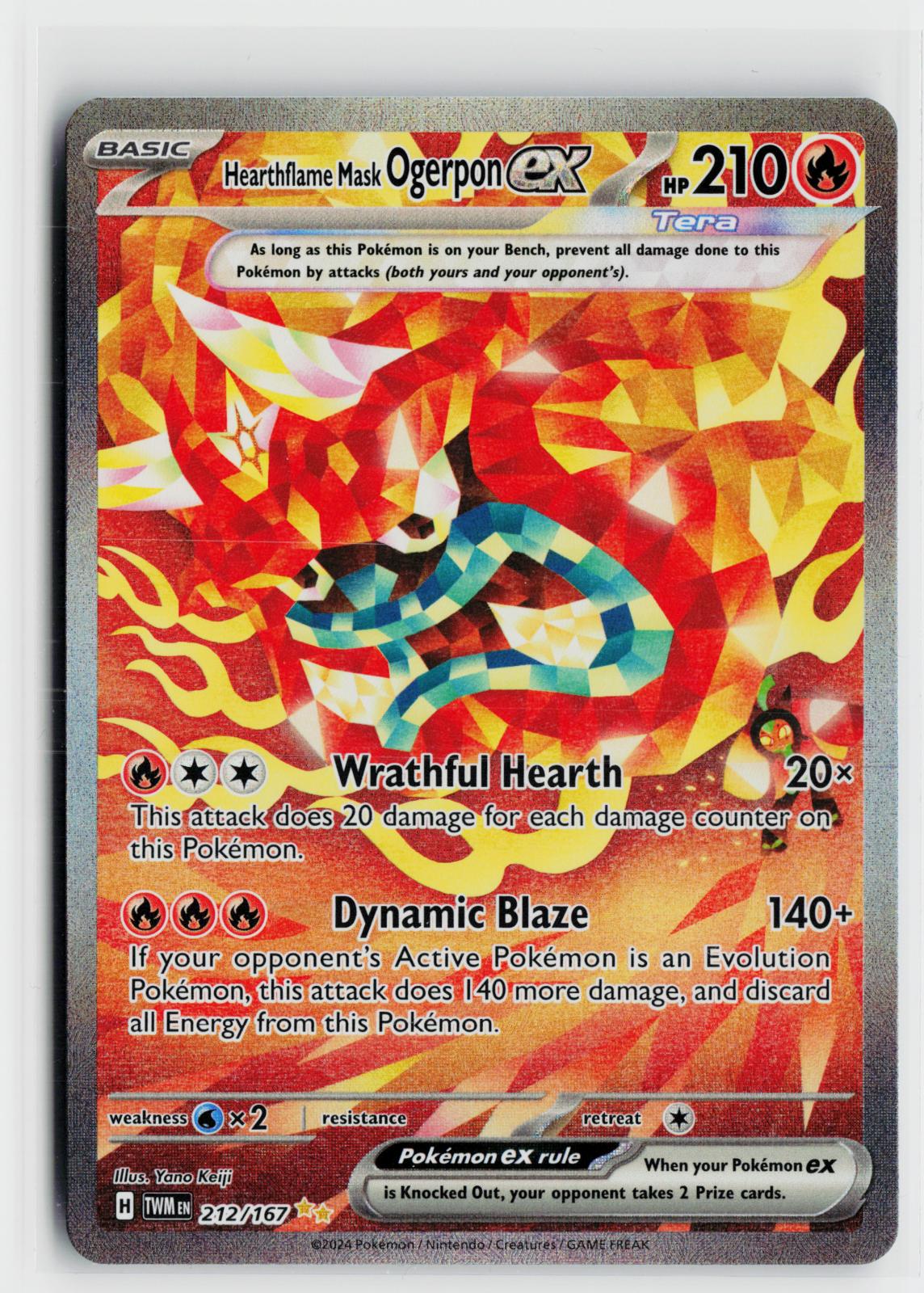 Hearthflame Mask Ogerpon ex 212/167 Twilight Masquerade NM Holo Pokemon