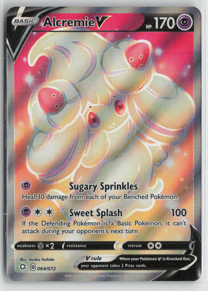 Alcremie V 064/072 Ultra Rare Shining Fates Pokemon Holo NM0