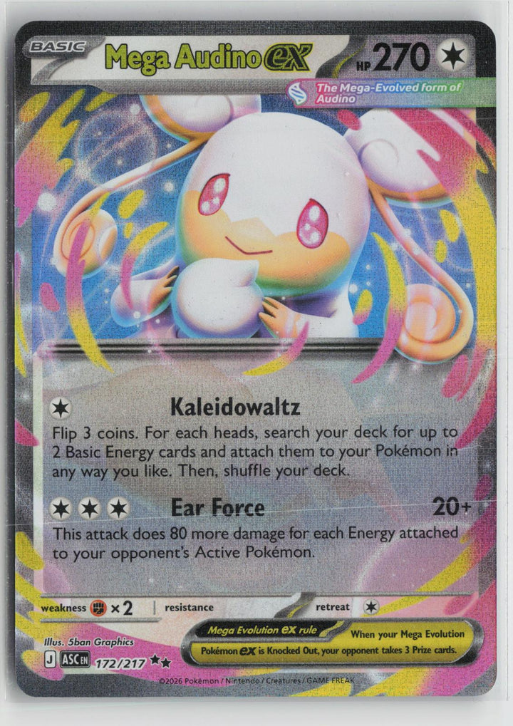 Mega Audino ex 172/217 Double Rare Ascended Heroes Pokemon Holo NM0