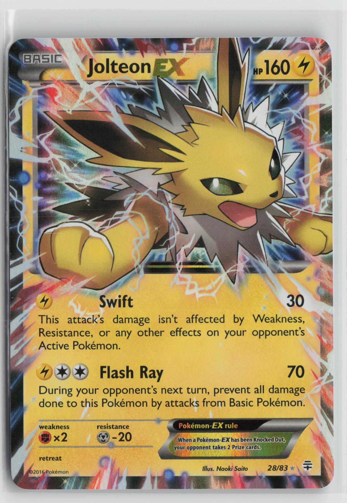 Jolteon EX 28/83 Holo EX Rare Generations Pokemon NM