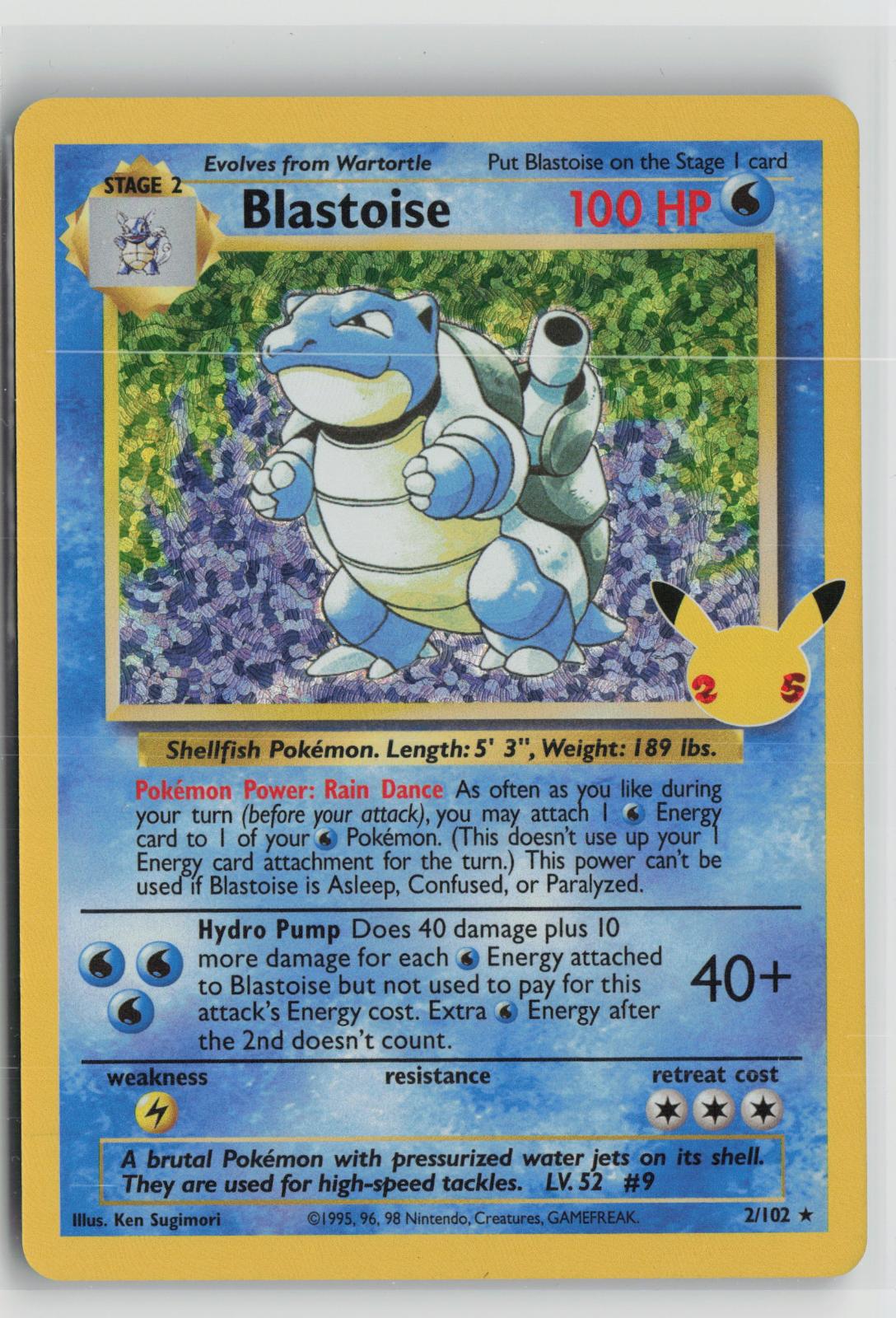 Blastoise 2/102 Celebrations: Classic Collection NM Holo Pokemon
