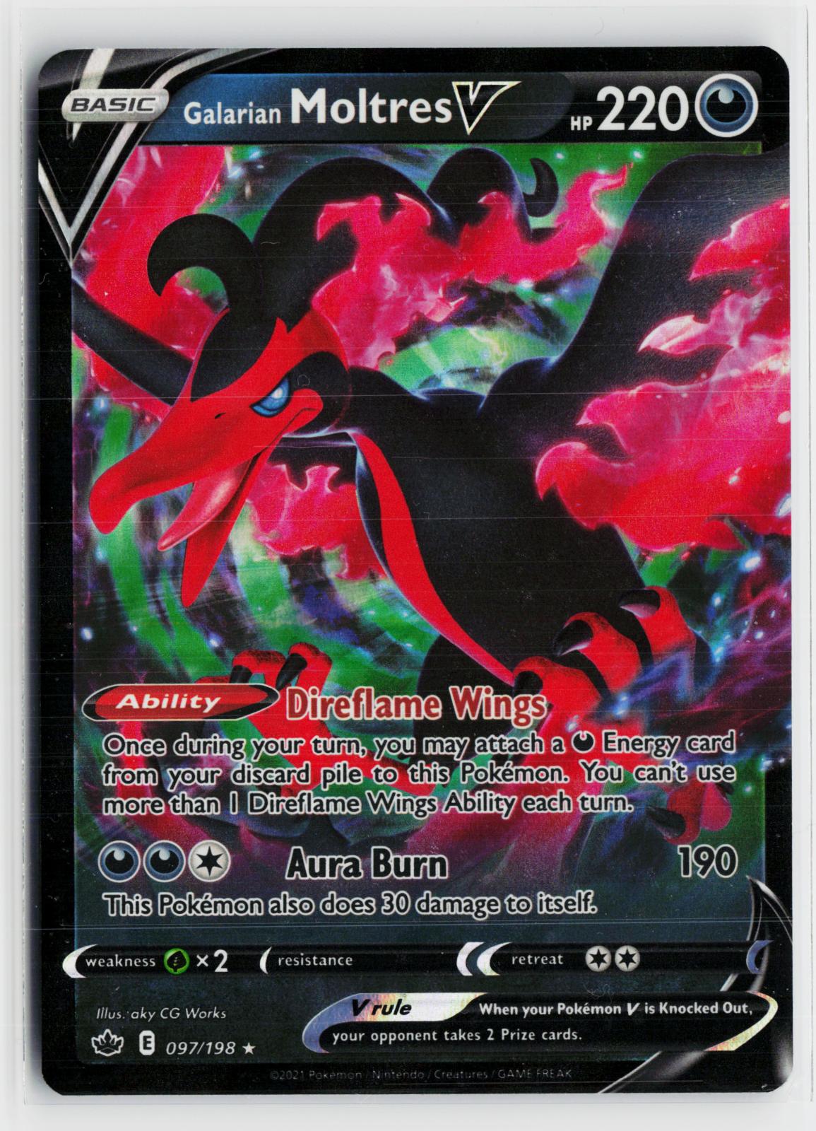 Galarian Moltres V 097/198 Chilling Reign NM Holo V Rare Pokemon