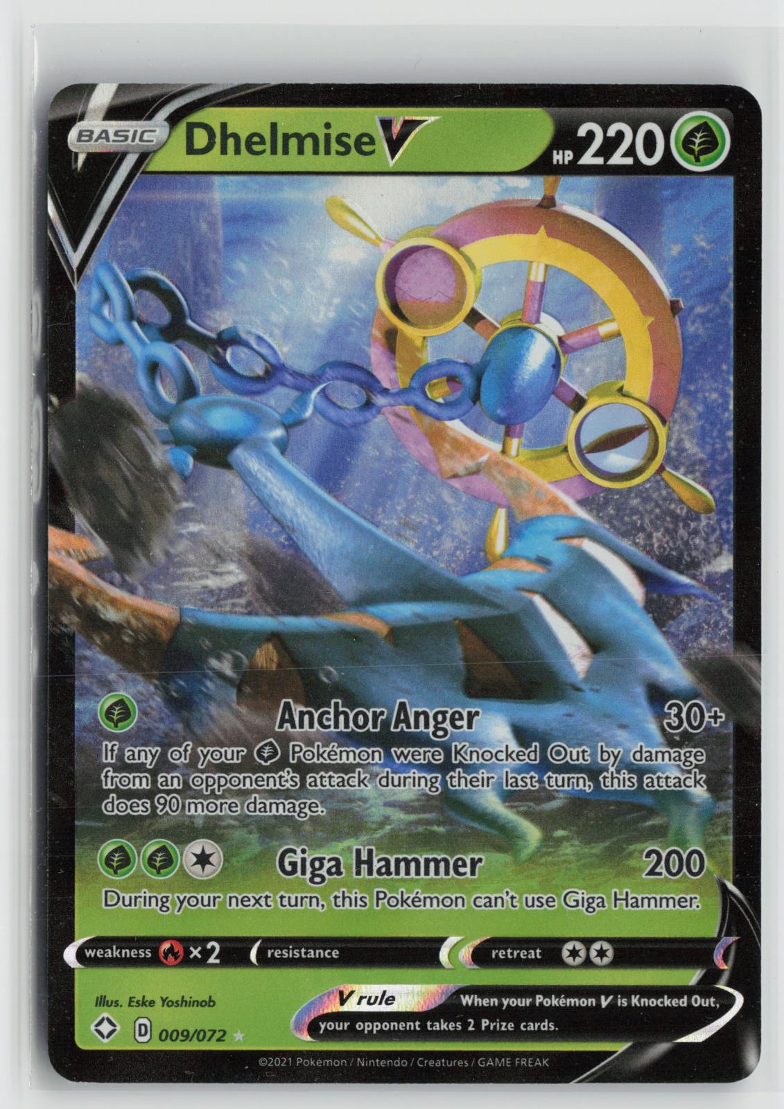 Dhelmise V 009/072 Holo V Rare Shining Fates Pokemon NM