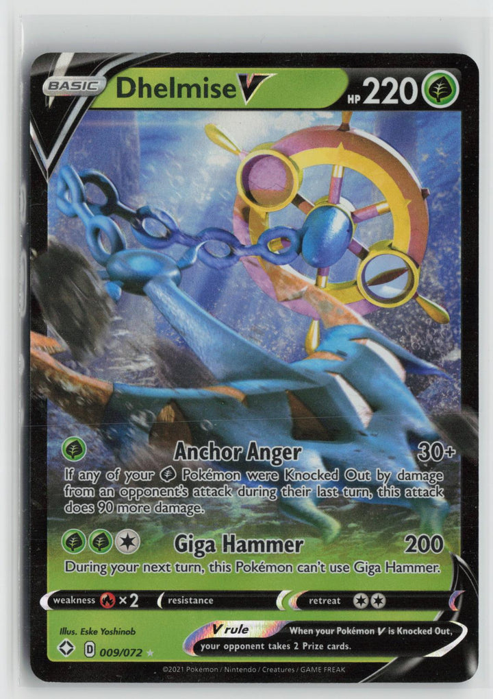 Dhelmise V 009/072 Holo V Rare Shining Fates Pokemon NM0