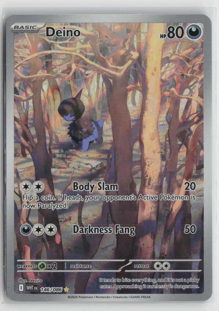 Deino 146/086 White Flare NM Holo Illustration Rare Pokemon0