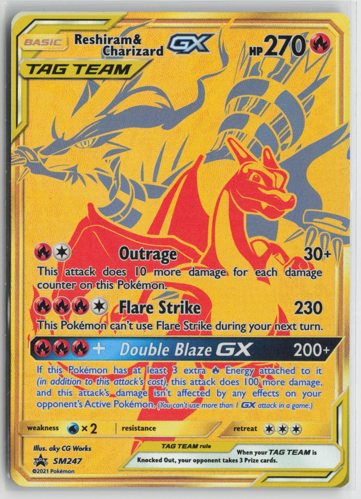 Reshiram & Charizard GX - SM247 Sun & Moon Promo NM Holo P Pokemon
