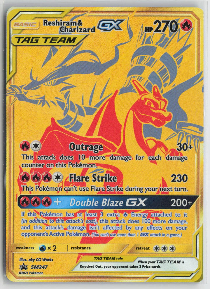 Reshiram & Charizard GX - SM247 Sun & Moon Promo NM Holo P Pokemon0