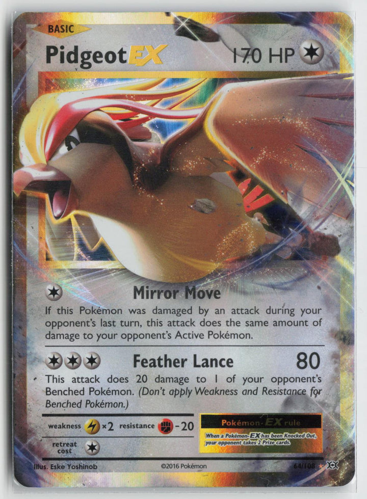 Pidgeot EX 64/108 Holo EX Rare Evolutions Pokemon NM0