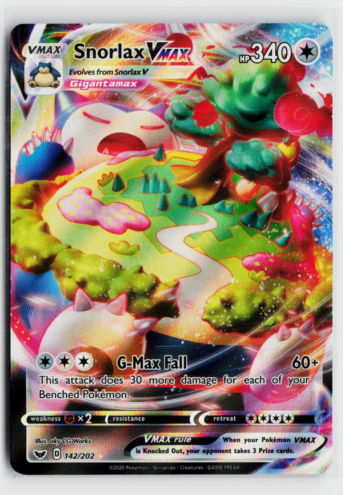 Snorlax VMAX 142/202 Sword & Shield NM Holo VMAX Rare Pokemon
