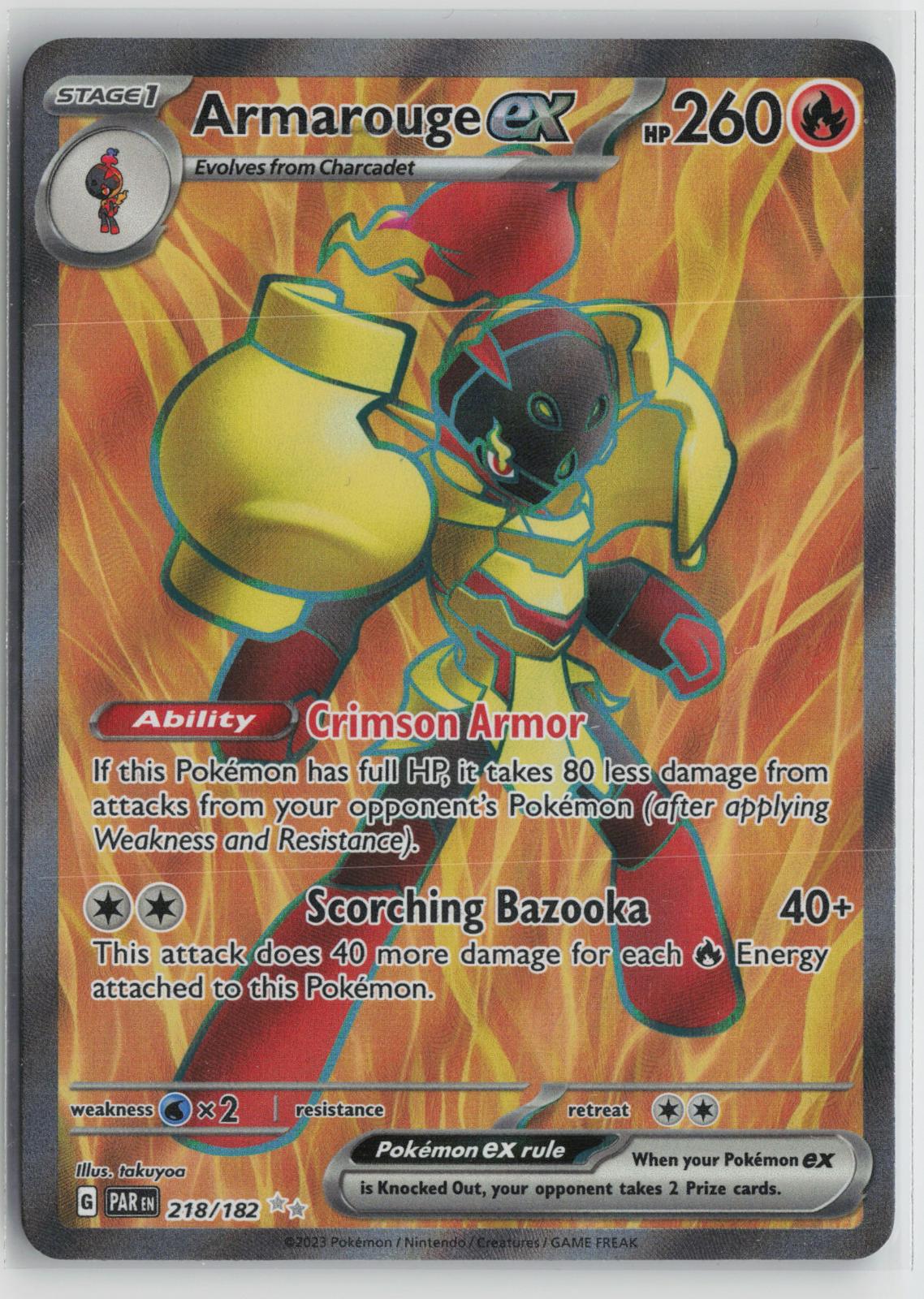 Armarouge ex 218/182 Ultra Rare Paradox Rift Pokemon Holo NM