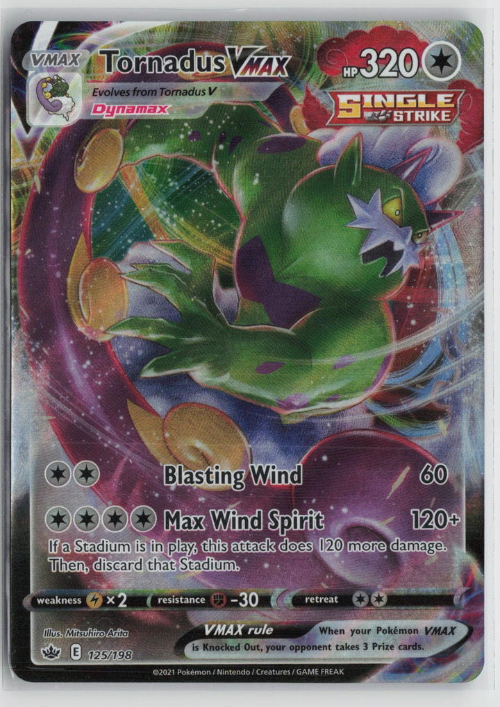 Tornadus VMAX 125/198 Holo VMAX Rare Chilling Reign Pokemon NM0