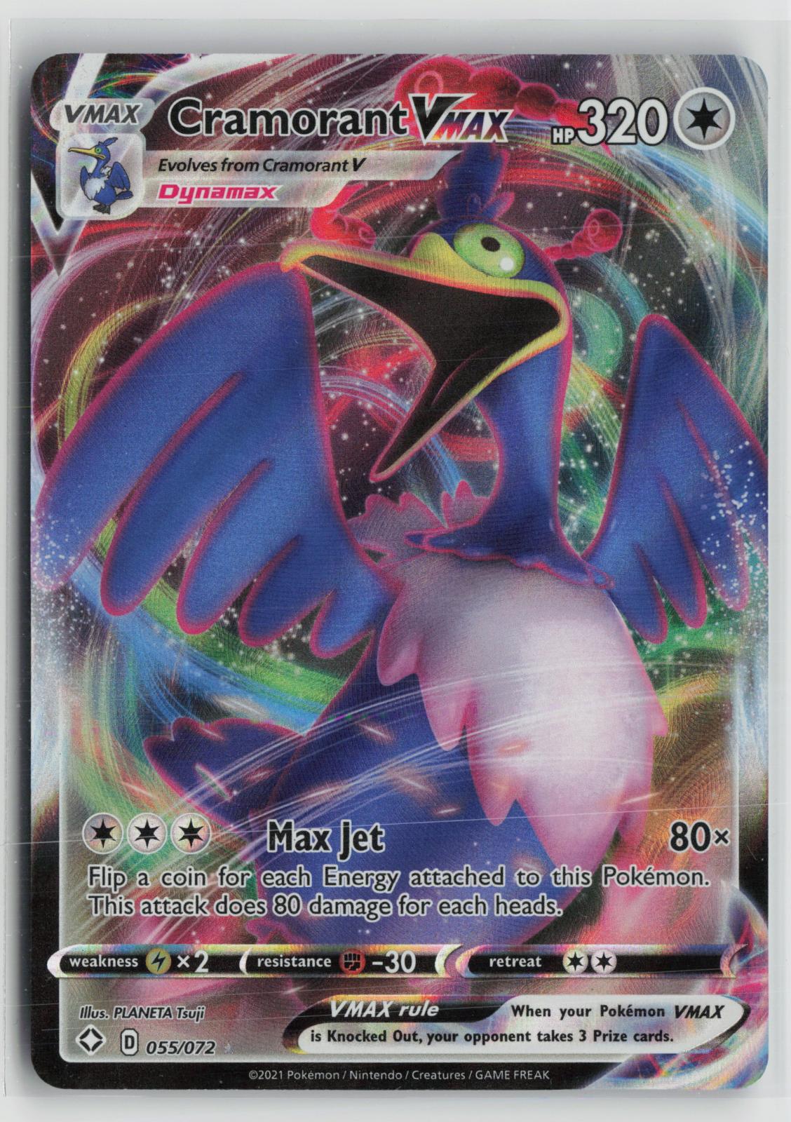 Cramorant VMAX 055/072 Holo VMAX Rare Shining Fates Pokemon NM