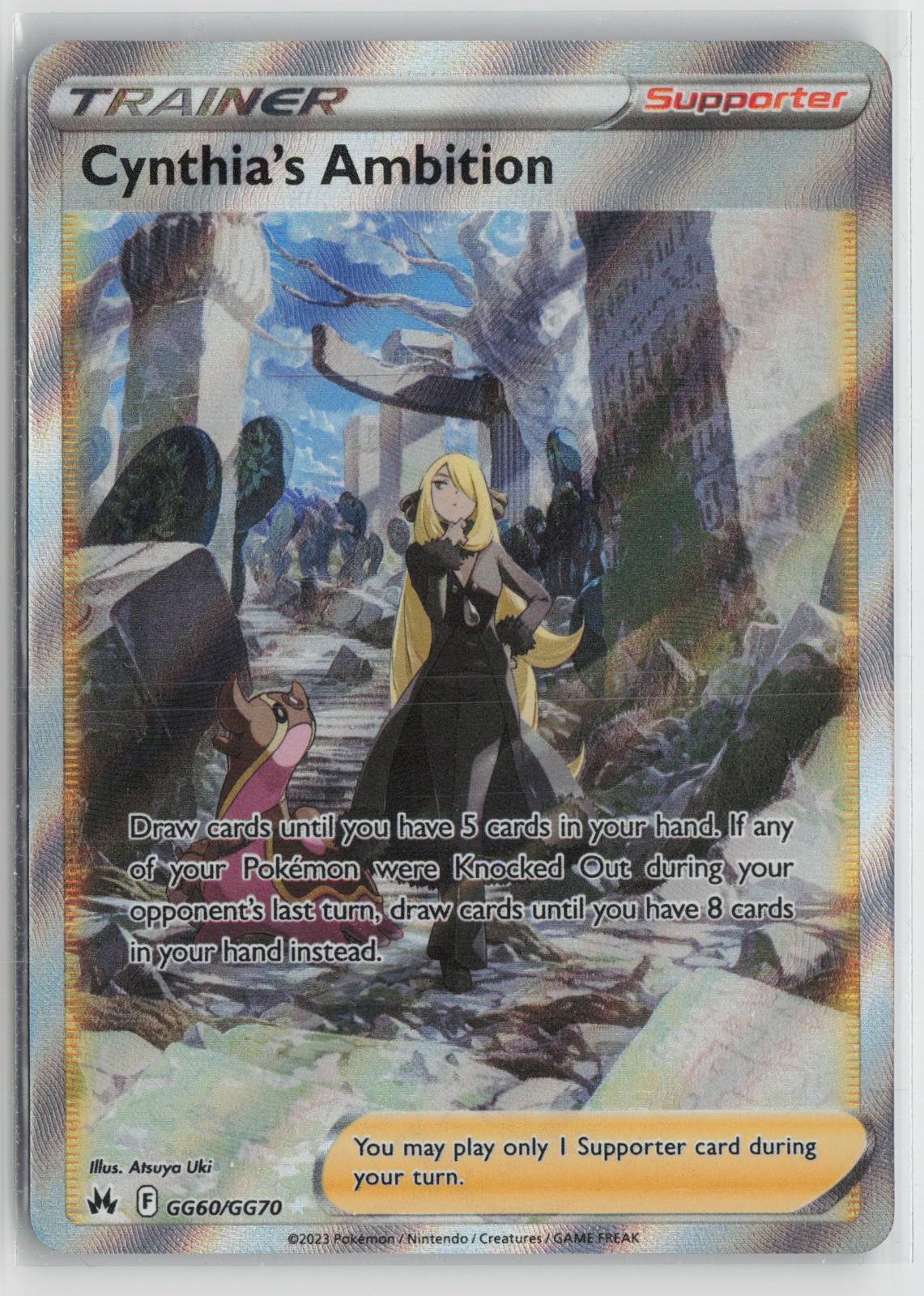 Cynthia's Ambition GG60/GG70 Crown Zenith Galarian Gallery Pokemon Holo NM
