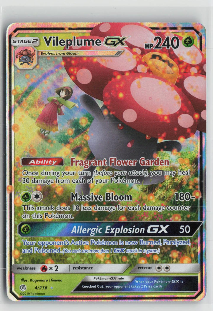 Vileplume GX 4/236 Cosmic Eclipse NM Holo GX Rare Pokemon0