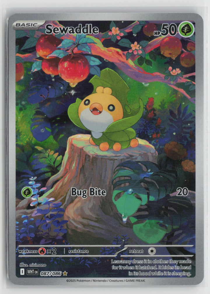 Sewaddle 087/086 White Flare NM Illustration Rare Holo Pokemon0