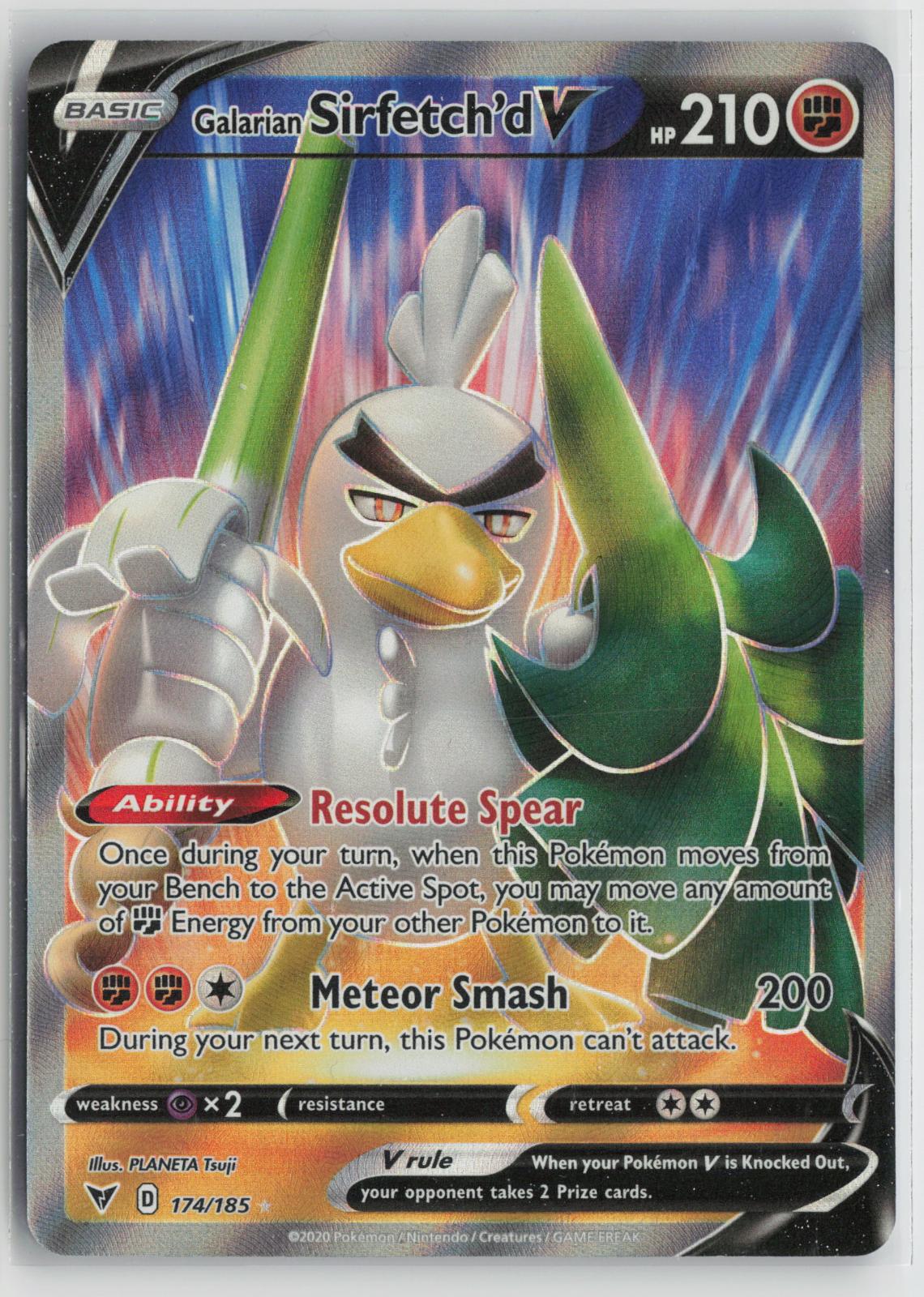 Galarian Sirfetch'd V 174/185 Ultra Rare Vivid Voltage Pokemon Holo NM