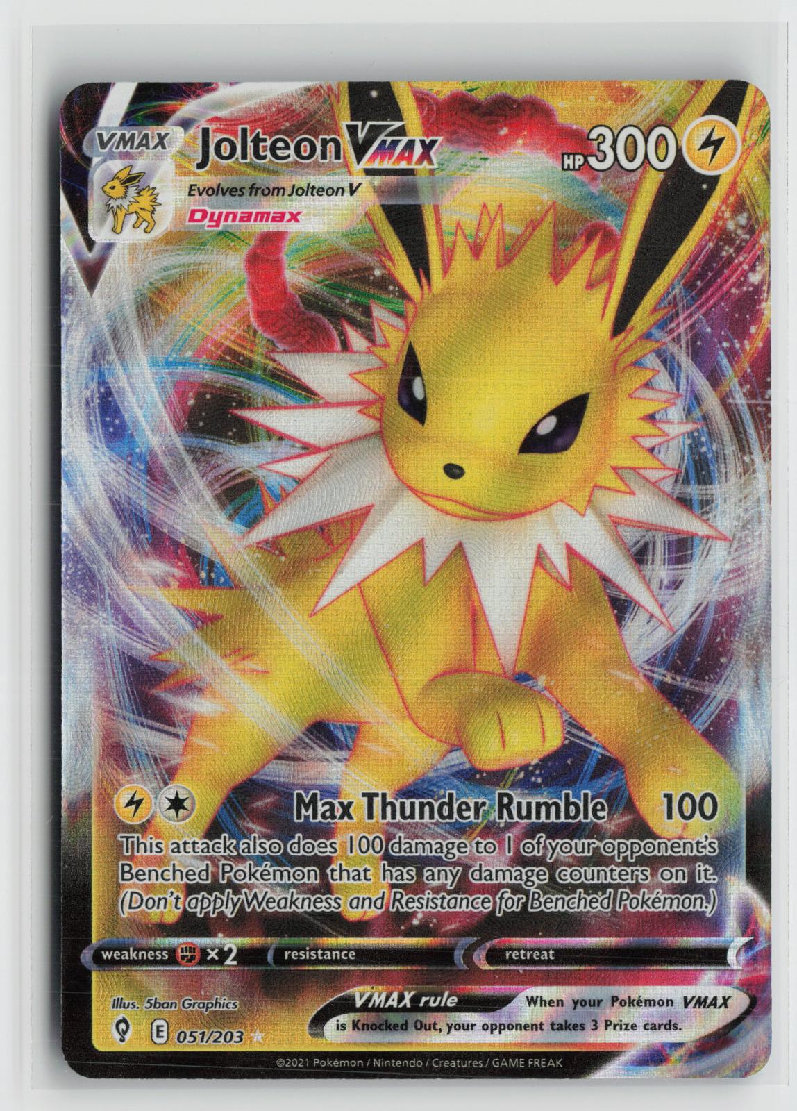 Jolteon VMAX 051/203 Holo VMAX Rare Evolving Skies Pokemon NM